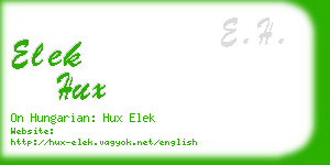 elek hux business card